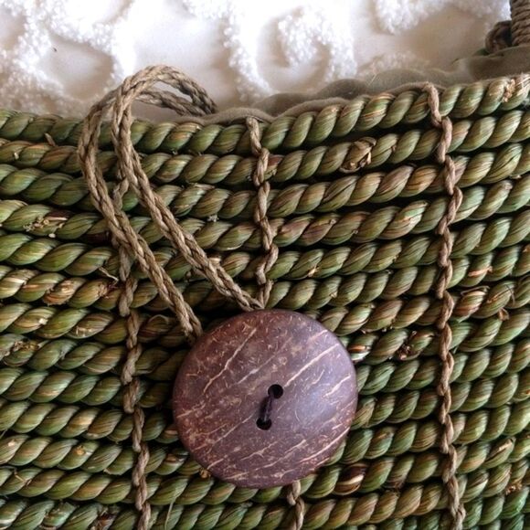 Boho Straw Tote/ Beach Bag - Picture 2 of 8